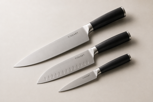 Cuchillos chef, santoku y puntilla TISARRT